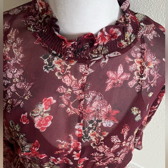 IRO Wine Red Long Sleeve Bell maxi dress - Picture 9 of 14